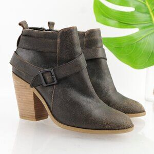Kelsi Dagger Womens Jordana Boots Size 8 Brown Roughout Suede Block Heel Booties